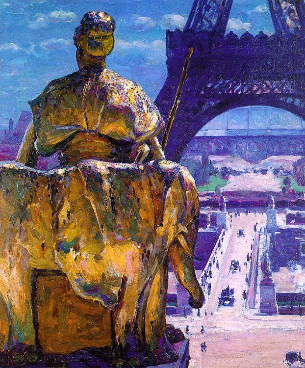 Louis Welden Hawkins The Eiffel Tower as seen from The Trocadero France oil painting art